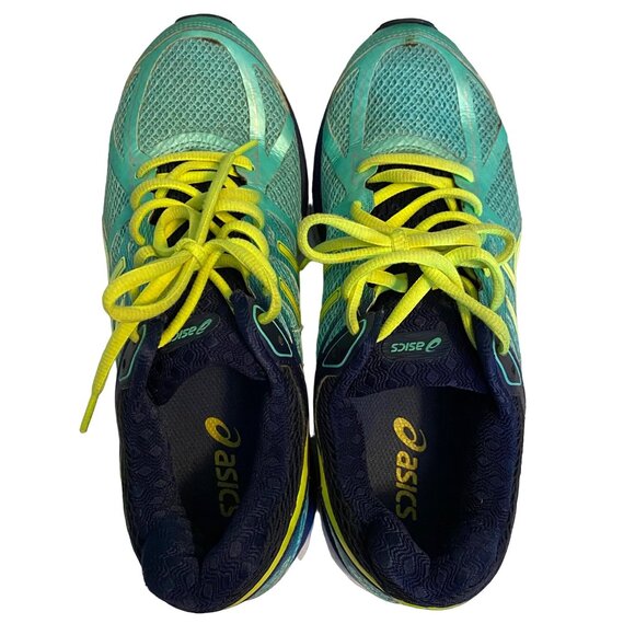 ASICS Gel-Cumulus 17 T5D8N Teal Blue Lime Green Running Shoes Sneakers Womens 9 - Picture 6 of 11